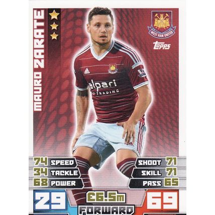 Match Attax 2014/2015 358 Mauro Zarate West Ham United