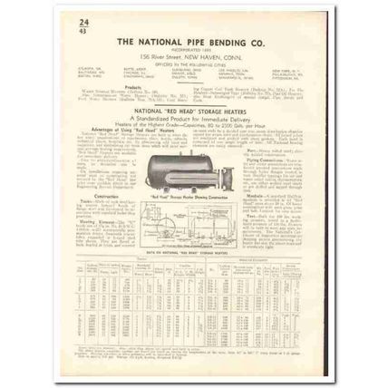 National Pipe Bending Company 1935 vintage heating catalog Red Head