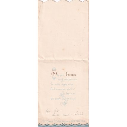 Vintage Birthday Card - All Good Wishes for your Birthday