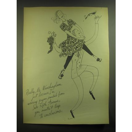 1945 Saks Fifth Avenue Fashion Advertisement - art by Burris - Just Because