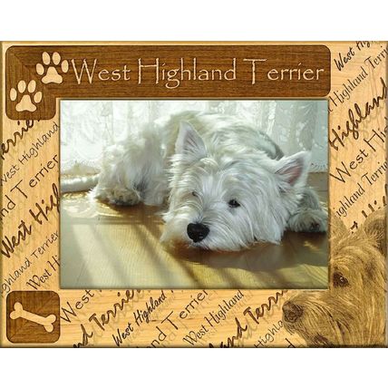 West Highland Terrier Laser Engraved Wood Picture Frame (5 x 7)