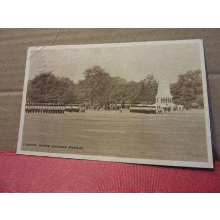HORSE GUARDS PARADE, London used postcard vintage 1930 pm military /