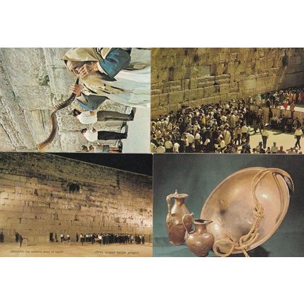Blowing The Shofar At The Wailing Wall 4x Israel Postcard s