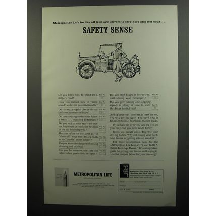 1962 Metropolitan Life Insurance Ad - Safety Sense