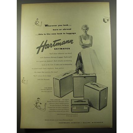 1954 Hartmann Skymates Luggage Ad - Wherever you look.. here or abroad