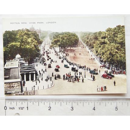 vintage Colour Postcard London, Rotten Row, Hyde Park