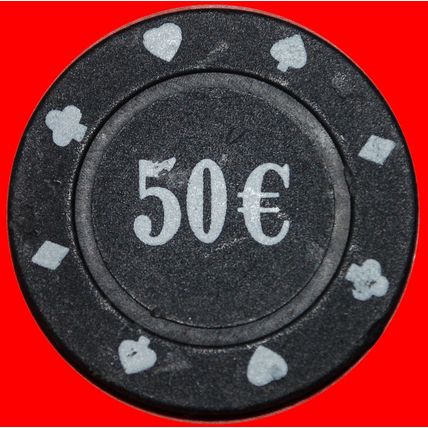 LARGE DENOMINATION: UNKNOWN CASINO ★ 50 EURO POKER CHIP!★LOW START★NO RESERVE