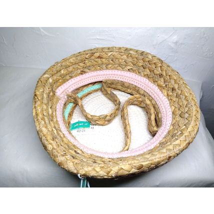 Pillowfort Water Hyacinth & Coiled Rope Stripe Collapsible Storage Basket Easter