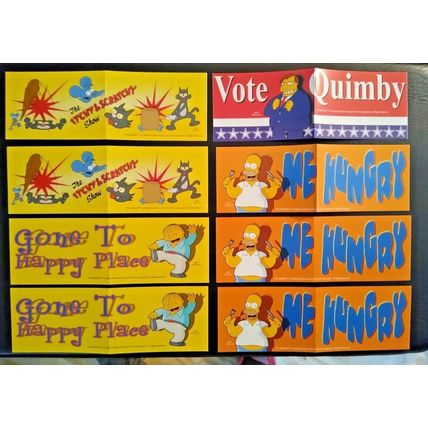"The Simpsons" Stickers Laptop Bumper Lot 8 Various Homer, Mayor, Itchy, Ralph