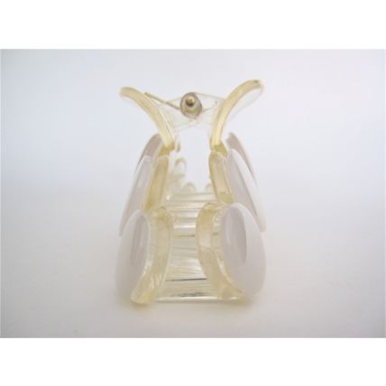 Large white shiny shell effect hair claw clip