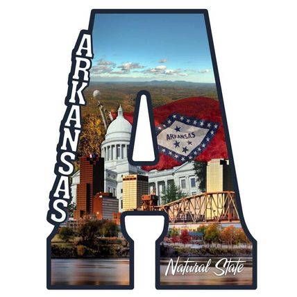 Arkansas The Natural State Capital A Collage Design Fridge Magnet