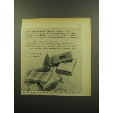 1959 Eaton's Fine Letter Papers Ad - For that particular couple to delight her