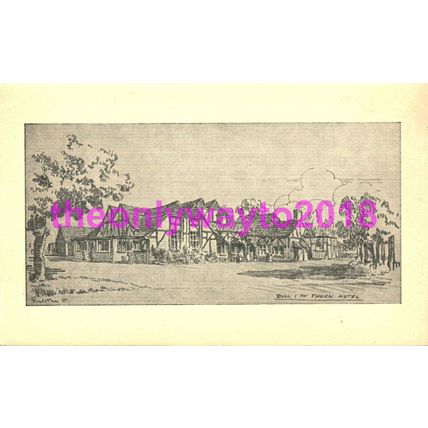 Bull I'Th' Thorn Hotel, Hurdlow. Nr. Buxton, Rare Sketch Postcard