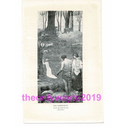 Ste Genevieve, Puvis de Chavannes, Paris, Book Illustration, c1918