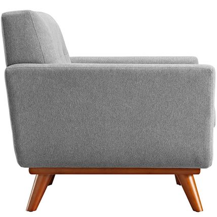Classic Mid-Century Modern Tufted Club Chair Arms Lt Gray, Laguna Blue, Oatmeal