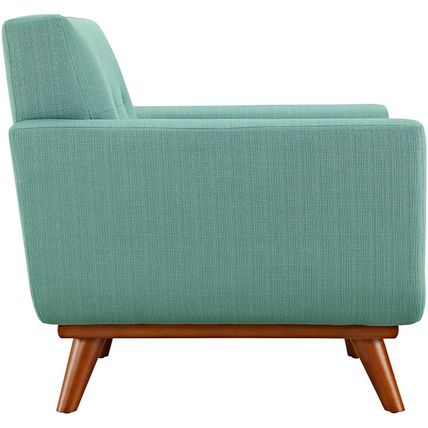 Classic Mid-Century Modern Tufted Club Chair Arms Lt Gray, Laguna Blue, Oatmeal