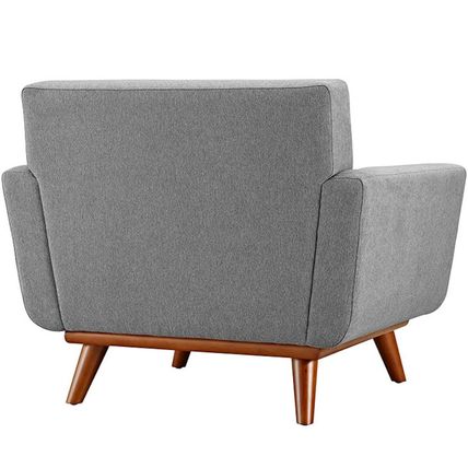 Classic Mid-Century Modern Tufted Club Chair Arms Lt Gray, Laguna Blue, Oatmeal