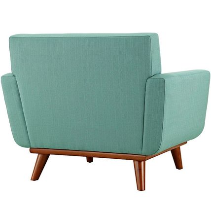 Classic Mid-Century Modern Tufted Club Chair Arms Lt Gray, Laguna Blue, Oatmeal