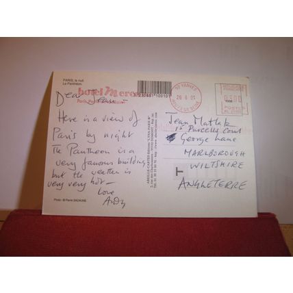 PANTHEON, PARIS, FRANCE used postcard 2001 pm =