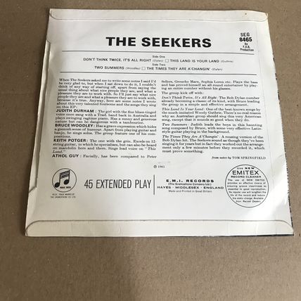 THE SEEKERS - Self Title E.P. SEG 8465