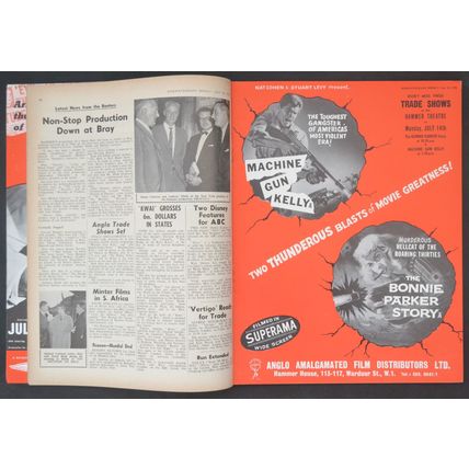 KINE WEEKLY 1958 A Question of Adultery - A Night To Remember UK MAGAZINE