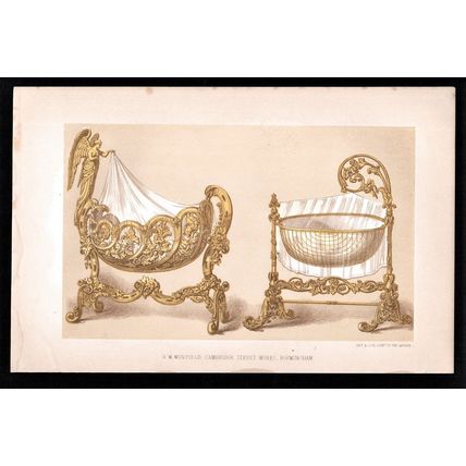CRADLES 1850s R.W. Winfield - Day & Son ANTIQUE LITHOGRAPH