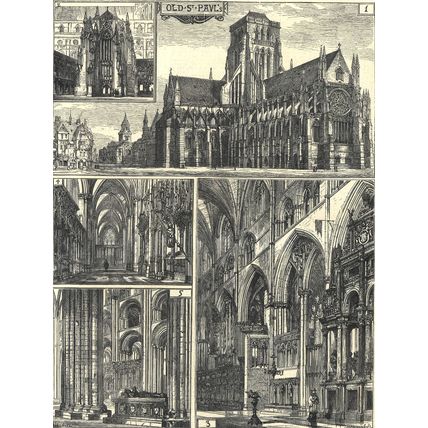 OLD ST. PAUL’S 1872 Henry William Brewer - Horace Harral VICTORIAN ENGRAVINGS