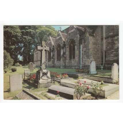 Winston Churchill Grave St Martin's Church Bladon Postcard Oxfordshire 10385