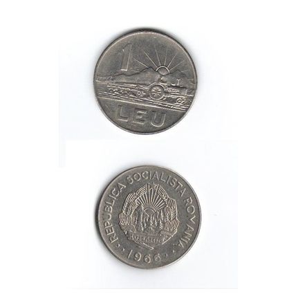 Moneta Romania - 1 Leu del 1966