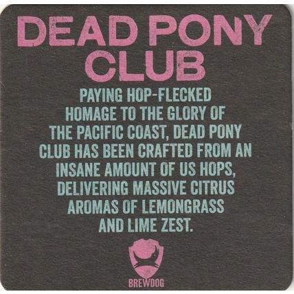 BEER MAT - BREWDOG - DEAD PONY CLUB - (Cat 042) - (2016)