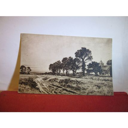 FAST FALLS THE EVENING TIDE by Benjamin Williams Leader antique postcard art =