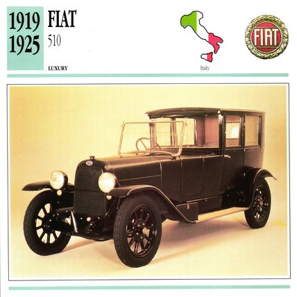 Collectors Club card. Classic Cars. FIAT 510