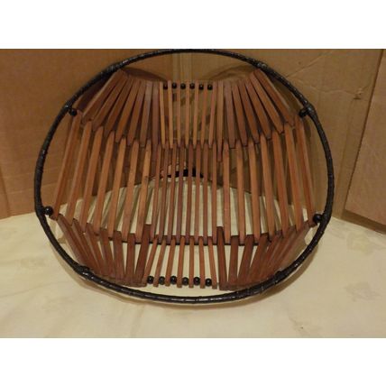 1960's Teak & Coated Metal Fruit Basket