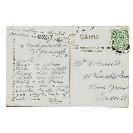 Gt Yarmouth, Wellington Gardens, Norfolk, RP Postcard.