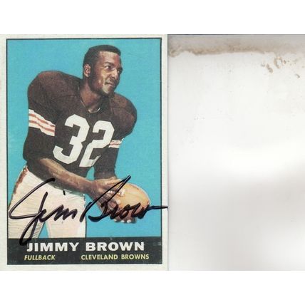 JIMMY BROWN 1961 AUTOGRAPHED CLEVELAND BROWNS HOF WORLD CHAMPION RUNNING BACK