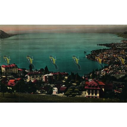 Glion, Montreux, Lac Lemon et la Jura, Switzerland, Sartori Postcard, 1959
