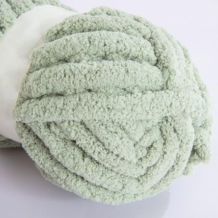 Hombys Sage Green Chunky Chenille Yarn for Crocheting and Knitting, Super Bulky