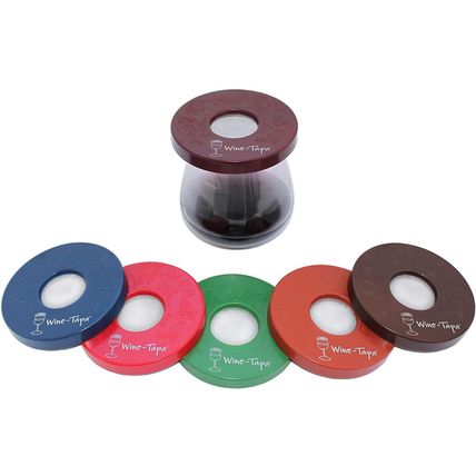 Wine-Tapa(R Tuscan Set of 6 Wine Glass Covers in Beautiful Earthy Colors to Prot