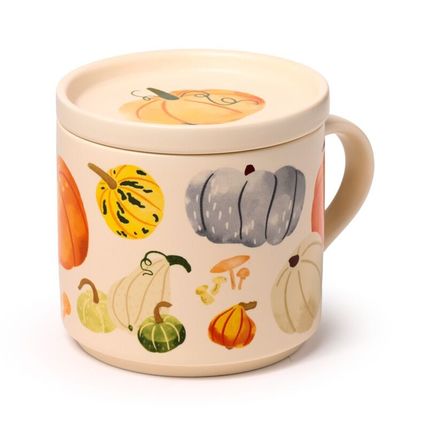 Autumn Harvest Porcelain Mug 8.3 CM &Coaster Set MIcrowave & Dishwaher Safe Gift