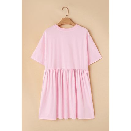 Light Pink American Flag Inspired Sequin Disco Ball Patched Shift Mini Dress