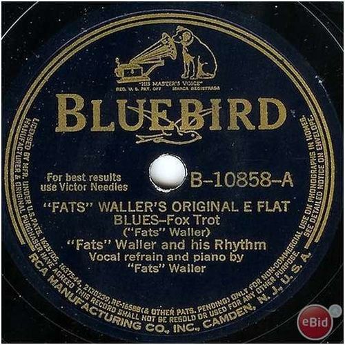Bluebird 78 #10858 - Fats Waller "Original E-Flat Blues" & "Swinga-Dilla Street"