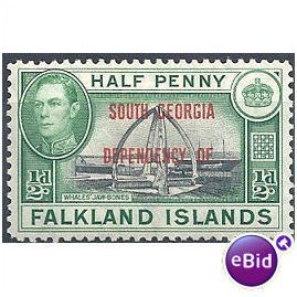 South Georgia (FID) 1944 B1 1/2d Black & Green Mtd.Mint