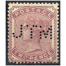 1880 SG168 2d Pale Rose Very Fine Used Perfin "JTM".