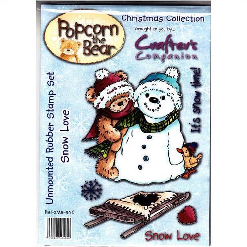 Snow Love - Popcorn the Bear Christmas Collection unmounted Rubber Stamp set