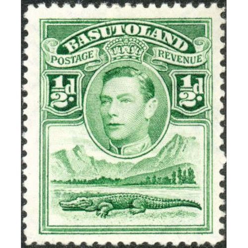 Basutoland KGVI 1938 ½d Green Unmounted Mint NHM SG 18 Sc 18 Stamp crocodile