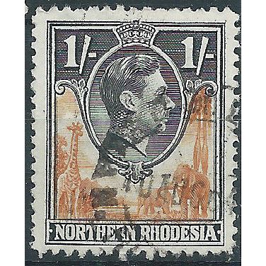 Northern Rhodesia 1938 SG40 1/- Yellow-Brown & Black Fine Used....