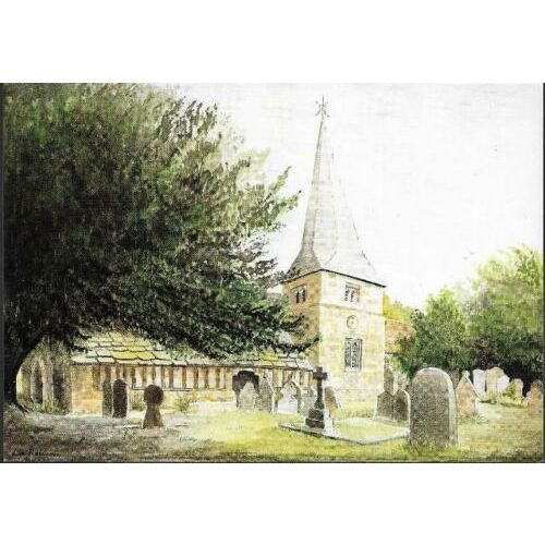 Lurgashall, W Sussex - St. Laurence's Church - art postcard c.1990s