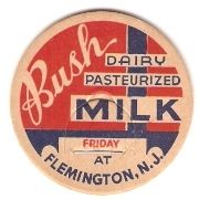 NJ Flemington Milk Bottle Cap Name/Subject: Bush Dairy~514