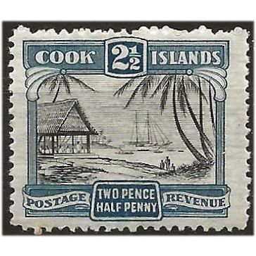 Cook Islands 1945 SG140 2 1/2d Black & Deep Blue Mounted Mint .....