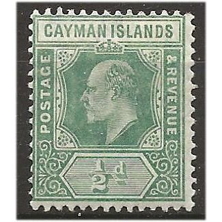 Cayman Islands 1907 SG25 1/2d Green Mounted Mint . .. .